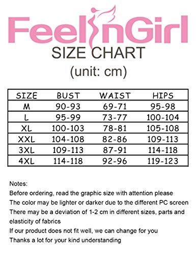 FeelinGirl Traje de Baño de 1 Pieza - Mujeres Tankini Vestido Estampado Floral Talla Grande Bañador Tirantes Ajustables Negro XXL:Talla-46