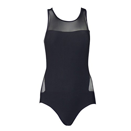 FEESHOW Traje de Baño Una Sola Pieza Bañador para Mujer Negro M