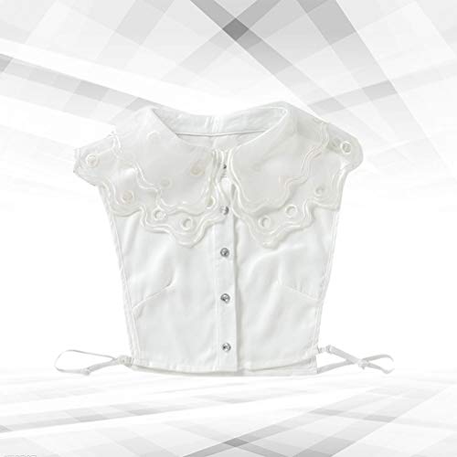 FENICAL camisa bordada mujer cuello falso camisa mujer cuello falso (talla whitefree)