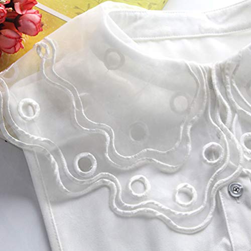 FENICAL camisa bordada mujer cuello falso camisa mujer cuello falso (talla whitefree)