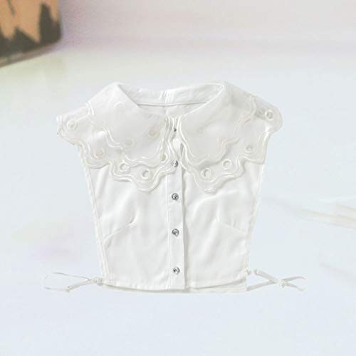 FENICAL camisa bordada mujer cuello falso camisa mujer cuello falso (talla whitefree)
