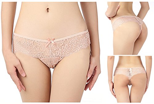 FEOYA 4pcs Tangas Braguitas de Encaje G-String Thong Sexy Elástico para Mujeres Lucir Cuerpo - XL