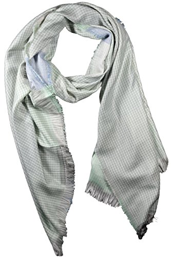 FERETI Bufanda de Seda y Pashmina Verde para Hombre Doble Capa pañuelo Muy Suave Bufanda para Hombres 3 en 1 un Lado de Cuadros Grandes el Otro Lado con Cuadros pequeños