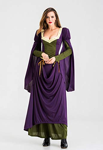 Fiesta Navidad Carnaval Vestido Vintage,Elegante Vestido Noche de Estilo Medieval,Disfraces de actuación Medieval, Disfraces de Fiesta de Corte Retro-M