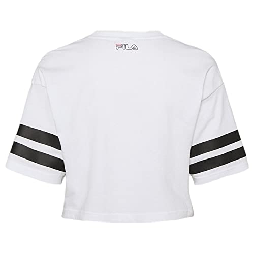 Fila Women Jaina Cropped Sporty tee Camiseta, Blanco Brillante, S para Mujer