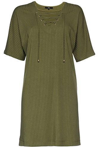 find. Blusa con Mangas con Lazada para Mujer , Verde (Khaki), 42 (Talla del Fabricante: Large)