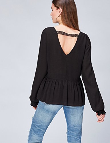 find. Blusa Detalle de Encaje para Mujer , Negro (Black), 38 (Talla del Fabricante: Small)