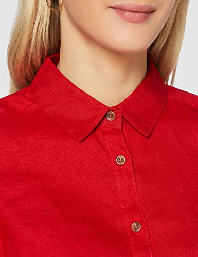 find. Camisa de Lino de Manga Larga Mujer, Rojo (Red), 46, Label: XXL