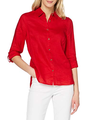 find. Camisa de Lino de Manga Larga Mujer, Rojo (Red), 46, Label: XXL