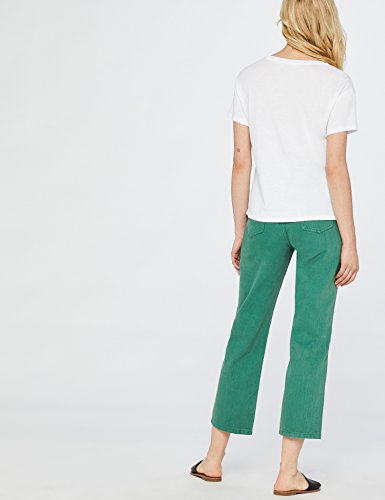 find. Camiseta con Mensaje con Cuello Redondo Mujer, Blanco (White), 36, Label: XS