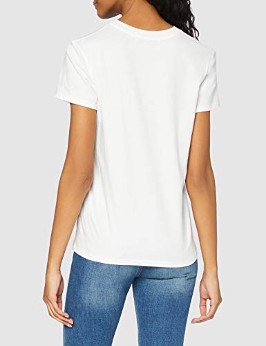 find. Camiseta con Mensaje con Cuello Redondo Mujer, Blanco (White), 38, Label: S