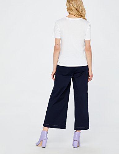 find. Camiseta con Mensaje con Cuello Redondo Mujer, Blanco (White), 38, Label: S