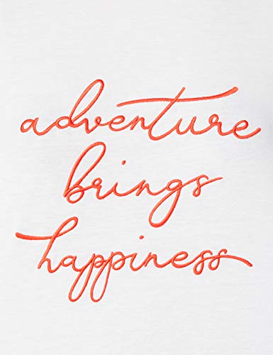 find. Camiseta con Mensaje con Cuello Redondo Mujer, Blanco (White), 40, Label: M