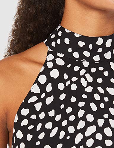 find. Vestido Midi Cuello Halter Mujer, Negro (Black Spot), 42, Label: L
