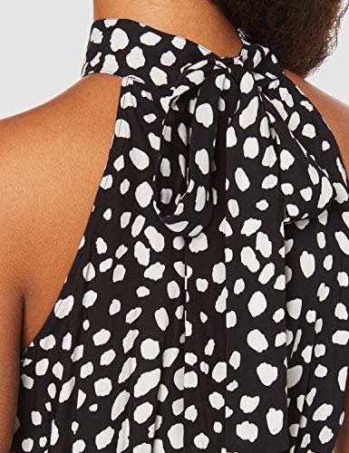 find. Vestido Midi Cuello Halter Mujer, Negro (Black Spot), 42, Label: L