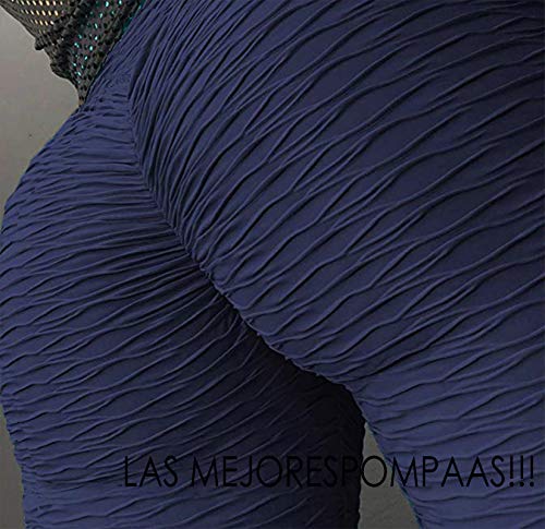 FITTOO Mallas Leggings Mujer Pantalones Deportivos oga Alta Cintura Elásticos Transpirables Azul Oscuro XL