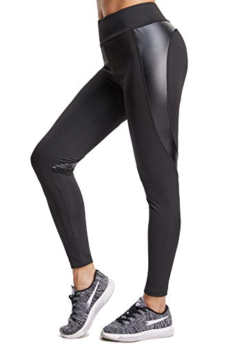 FITTOO Mallas Pantalones Deportivos Leggings Mujer Yoga de Alta Cintura Elásticos y Transpirables para Yoga Running Fitness con Gran Elásticos680 Negro L