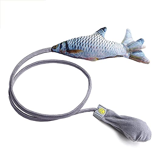 Floppy Fish Cat Toy, Moving Fish Cat Toy with Sensor, Manual Airbag Wiggle Fish Cat Kicker Toy, Creative Pet Funny Cat Artifact Simulation Fish Cat Toy Interactive Airbag Toy