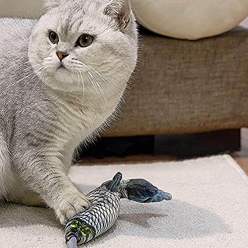 Floppy Fish Cat Toy, Moving Fish Cat Toy with Sensor, Manual Airbag Wiggle Fish Cat Kicker Toy, Creative Pet Funny Cat Artifact Simulation Fish Cat Toy Interactive Airbag Toy