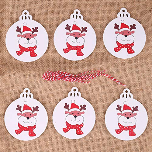 Flow.month Winwintom Adornos Navideños Colgante de Madera Impresa Muñeco de Nieve de Santa Colgante Creativo Adornos para árboles de Navidad