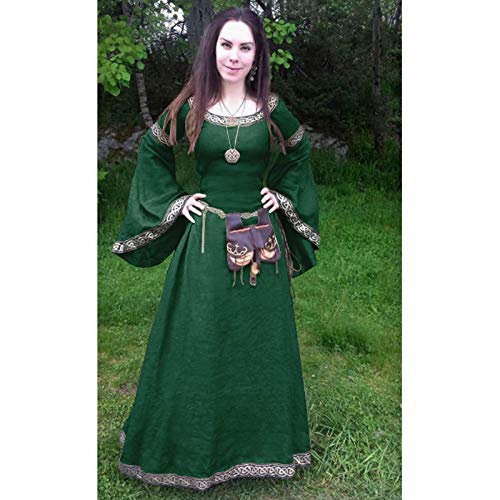 Fnho Disfraces Medievales Princesa Reina,Disfraz Medieval de Mujer Vestido,Vestido Medieval, Vestido de Palacio Vintage-Green_4XL
