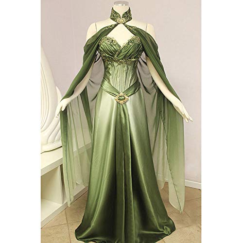 Fnho Medieval Vestidos Cosplay Manga Retro,Renacentista Vestido Medieval Mujer Vintage,Vestido Medieval, Vestido Retro de Malla-XL