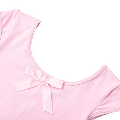 FONLAM Maillot de Ballet Danza para Niña Body Tutú Ballet Vestido Leotardo Maillot Clásico Gimnasia Niña (Rosa, 7-8 Años)