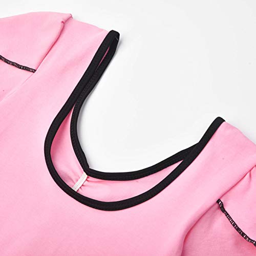 FONLAM Maillot de Ballet para Niña Maillot Vestido Danza Actuación Ballet Tutú Tul Niña Volantes + Diadema (Rosa, 4-5 Años)