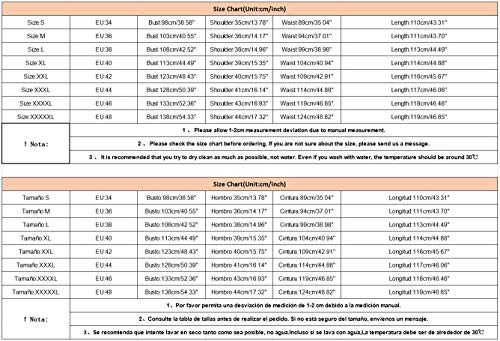 Fossenfeliz Disfraz Halloween Mujer de Cuello Cuadrado, Disfraces Medievales Mujer de Bruja - Vestidos de Fiesta Largos de Noche con Volantes Vintage
