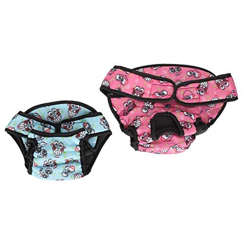 FOTABPYTI 【???????ó? ?? ?????? ?????】 Bragas para Perros, Pantalones fisiológicos cálidos y cómodos para Perros, Ropa Interior Agradable para la Piel(Pink+Blue, S)