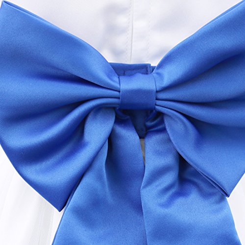 Freebily Vestido Elegante Boda Fiesta con Flores para Niña Vestido Blanco de Princesa para Chica Dama de Honor Azul Marino 10 años