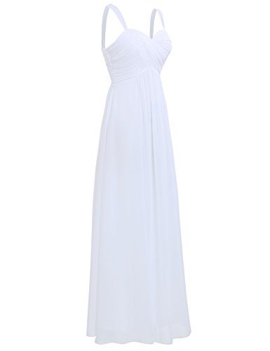 Freebily Vestido Elegante de Boda Fiesta Cóctel para Mujer Dama de Honor Vestido Largo Verano Blanco 40