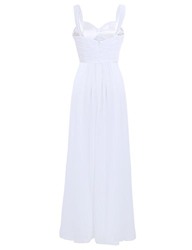 Freebily Vestido Elegante de Boda Fiesta Cóctel para Mujer Dama de Honor Vestido Largo Verano Blanco 44