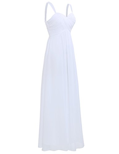 Freebily Vestido Elegante de Boda Fiesta Cóctel para Mujer Dama de Honor Vestido Largo Verano Blanco 44