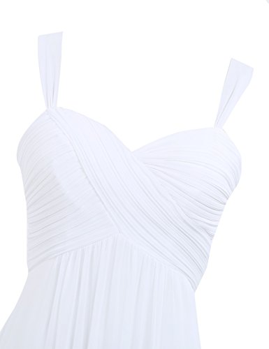 Freebily Vestido Elegante de Boda Fiesta Cóctel para Mujer Dama de Honor Vestido Largo Verano Blanco 44