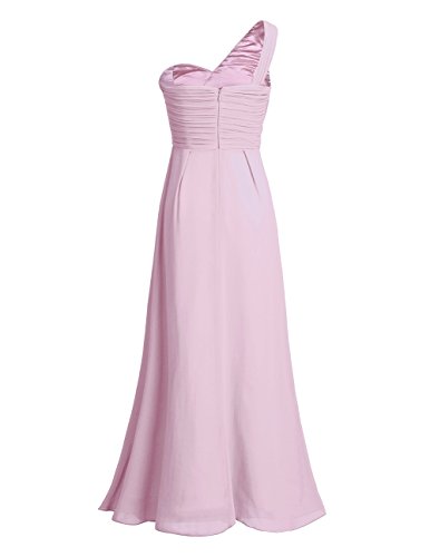 Freebily Vestido Largo de Gasa para Mujer Dama de Honor Vestido de Cóctel Fiesta Ceremonia Noche Rosa 44