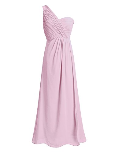 Freebily Vestido Largo de Gasa para Mujer Dama de Honor Vestido de Cóctel Fiesta Ceremonia Noche Rosa 44