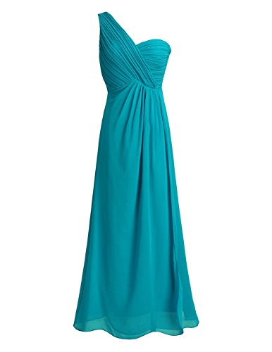 Freebily Vestido Largo de Gasa para Mujer Dama de Honor Vestido de Cóctel Fiesta Ceremonia Noche Verde Azulado 34