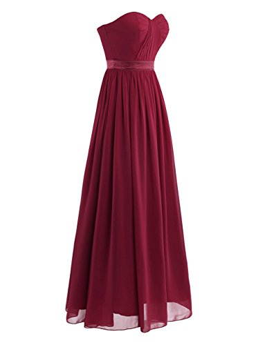 Freebily Vestido Largo Elegante de Noche Fiesta Mujer Chica para Fiesta Cóctel Graduación Boda Vino 34