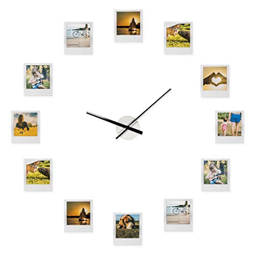 Froster Impressions Clock – Reloj de Pared con Marcos de Foto, Marcos de Fotos Múltiples, Regalo de Boda