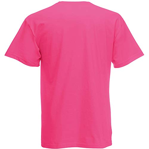 Fruit of the Loom - Camiseta Básica de Manga Corta de Calidad diseño Original Hombre Caballero (Extra Grande (XL)/Fucsia)
