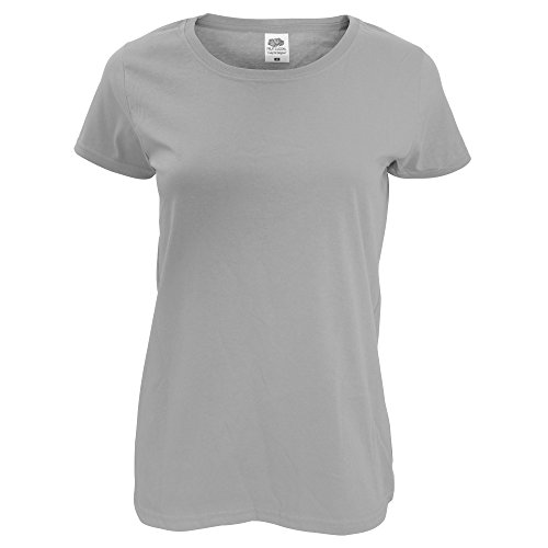 Fruit of the Loom - Camiseta de Manga Corta Ajustada Modelo Lady-Fit Original para Mujer (XS) (Verde Botella)