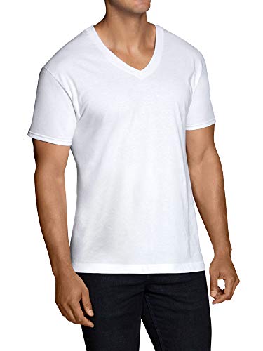 Fruit Of The Loom Hombre 6P2626V Paquete de 6 camisetas con cuello en V Manga corta Ropa interior - Blanco - Large