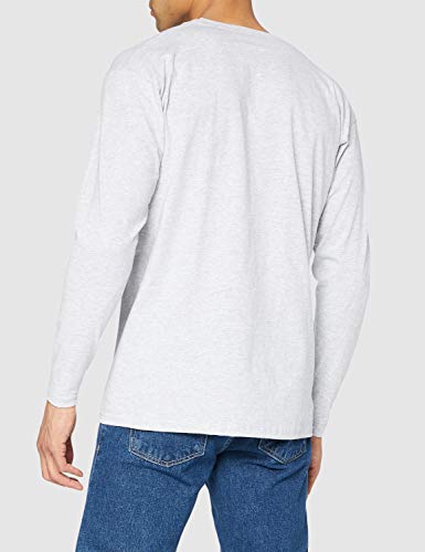 Fruit of the Loom Long Sleeve Valueweight tee Camisa, Gris, Large para Hombre