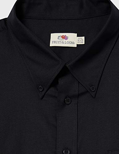 Fruit of the Loom Oxford Camisa de Vestir, Negro (Schwarz - Schwarz), XXX-Large para Hombre