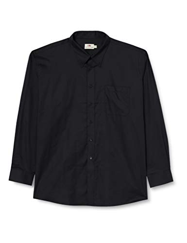Fruit of the Loom Oxford Camisa de Vestir, Negro (Schwarz - Schwarz), XXX-Large para Hombre