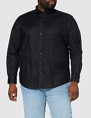 Fruit of the Loom Oxford Camisa de Vestir, Negro (Schwarz - Schwarz), XXX-Large para Hombre