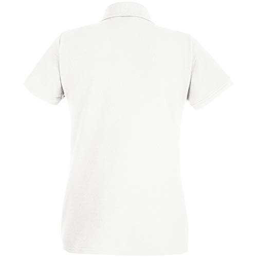 Fruit of the Loom- Polo de Manga Corta Premium Entallado para Mujer (Grande (L)) (Blanco)