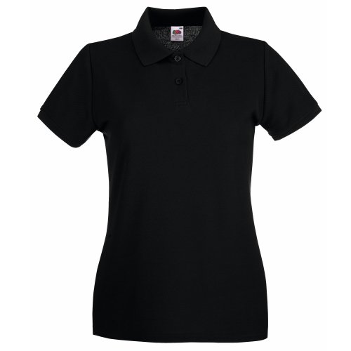 Fruit of the Loom- Polo de Manga Corta Premium Entallado para Mujer (Grande (L)) (Blanco)