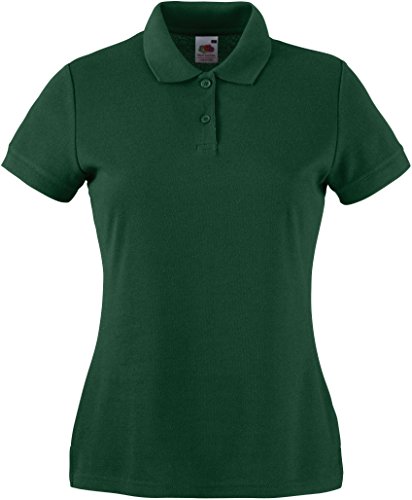 Fruit of the Loom SS092M, Polo para Mujer, Verde (Bottle Green), M